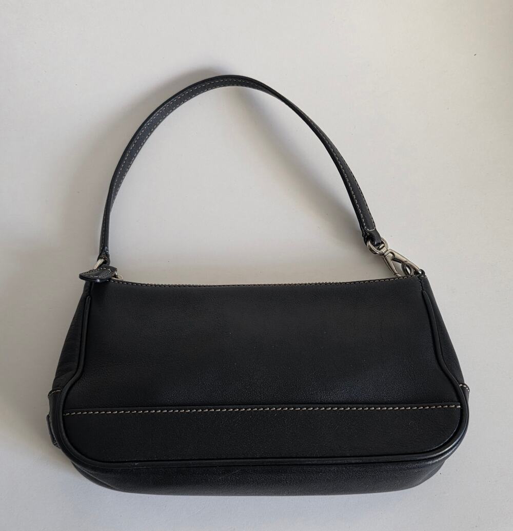 Coach Black Leather Mini Shoulder Bag Purse Style 7765